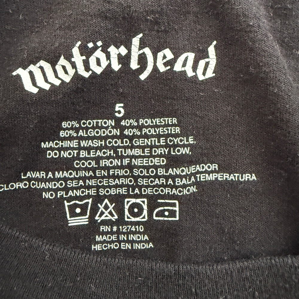 Motorhead XXXV  Graphic T-Shirt Black Cut Out Neck Women Size 5 Grunge Alt - Picture 3 of 7